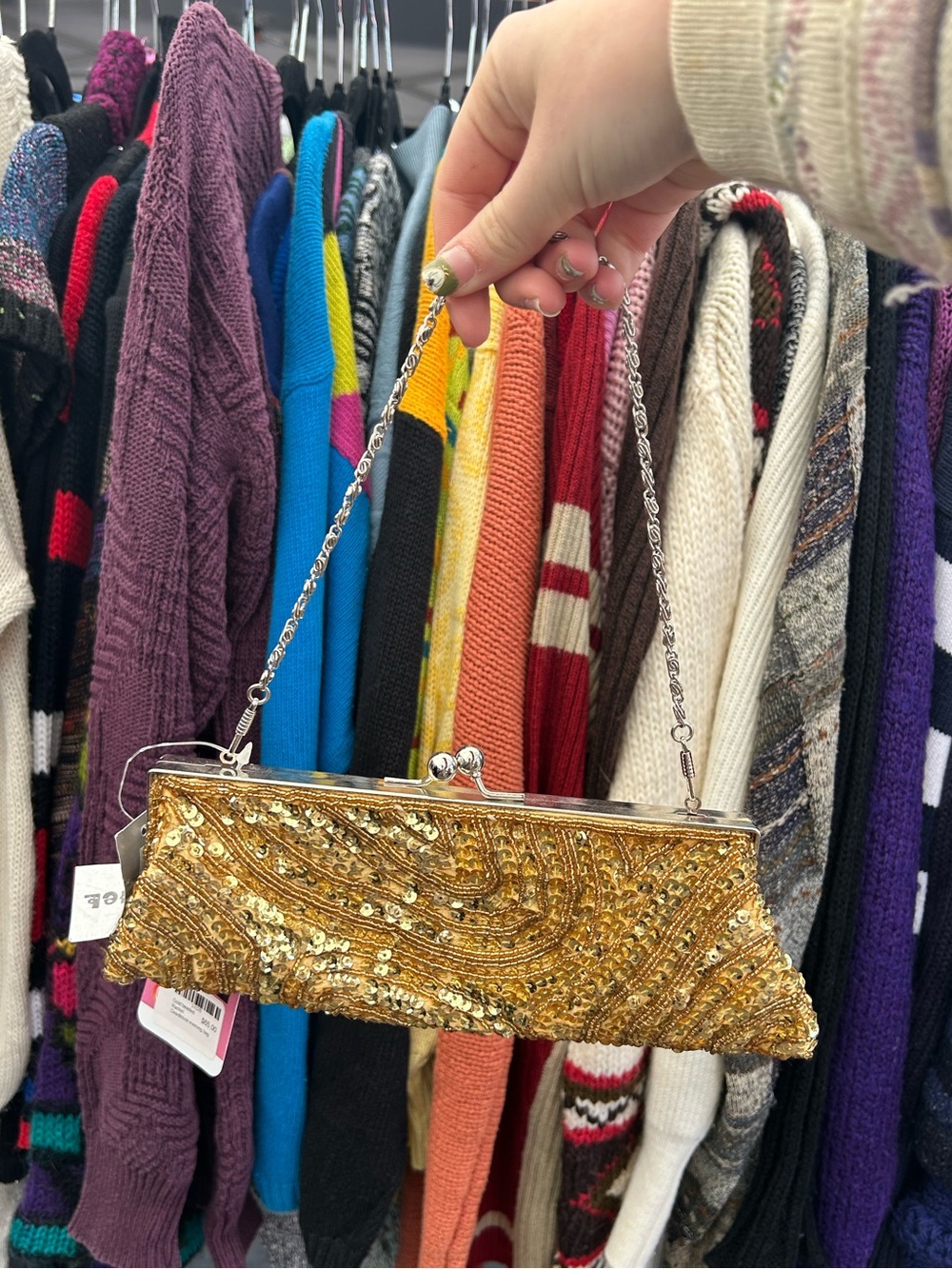 Deadstock fairy gold beaded evening bag